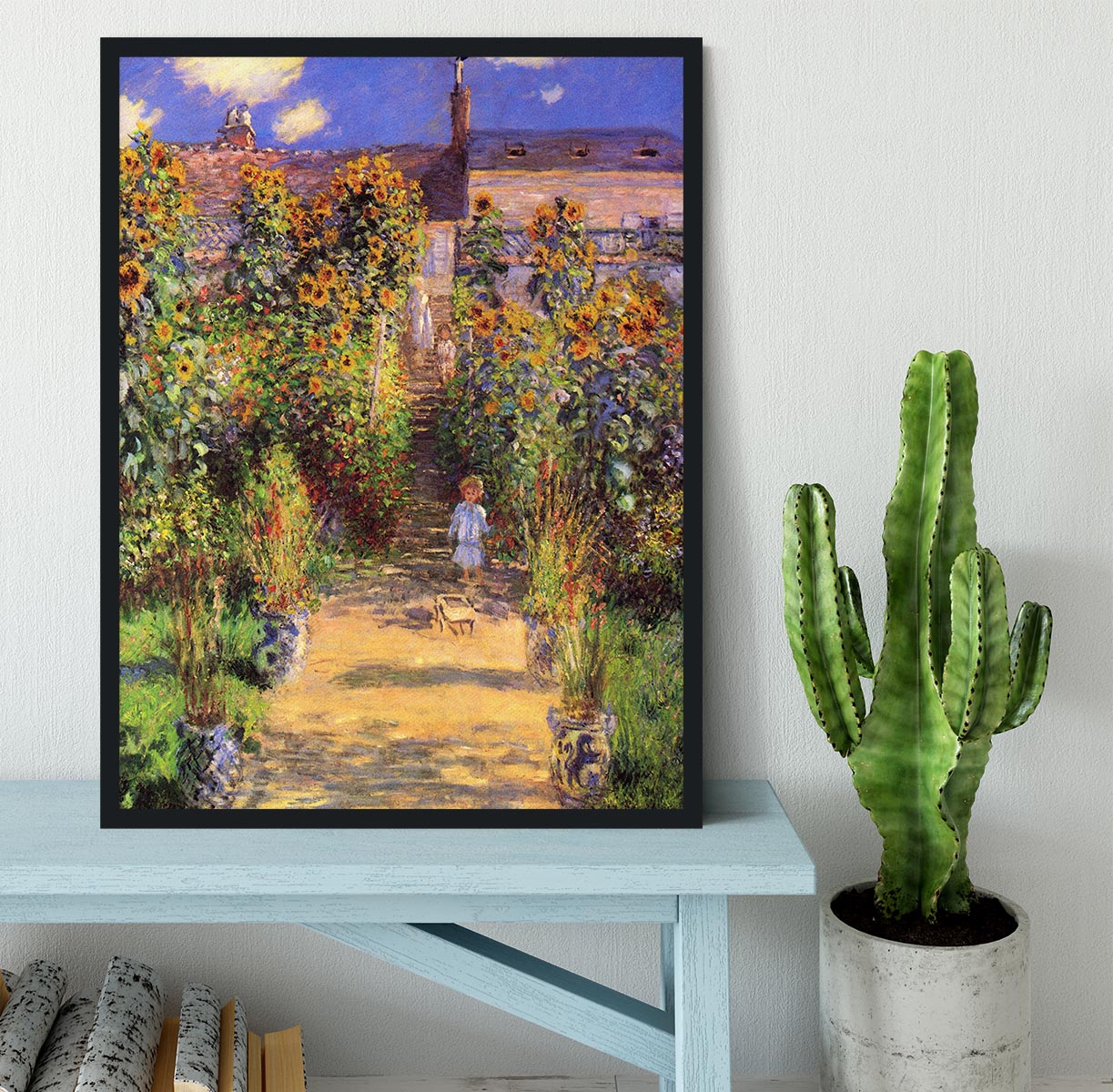 Seine bank at Vetheuil by Monet Framed Print - Canvas Art Rocks - 2