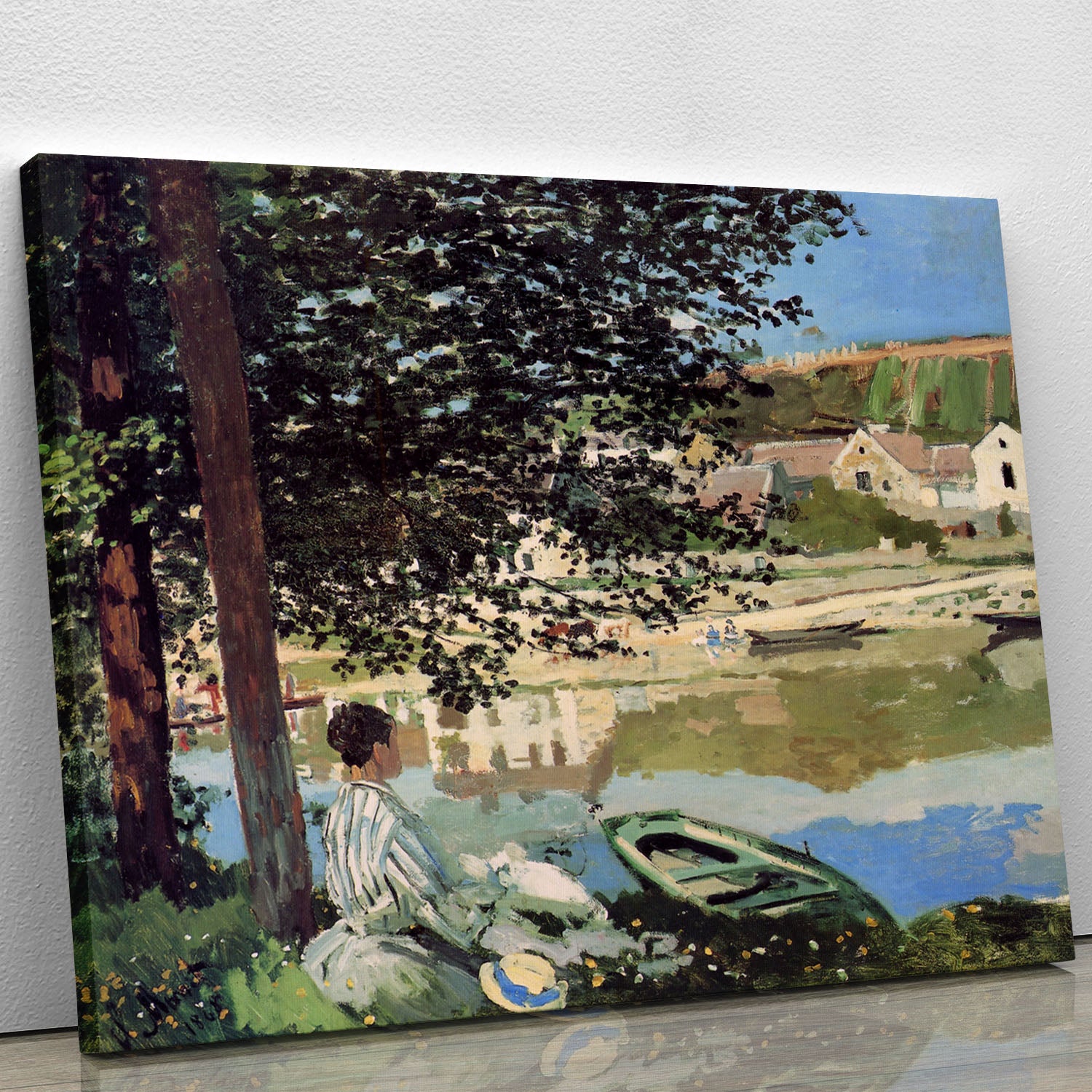 Seine bank at Vethueil by Monet Canvas Print or Poster - Canvas Art Rocks - 1