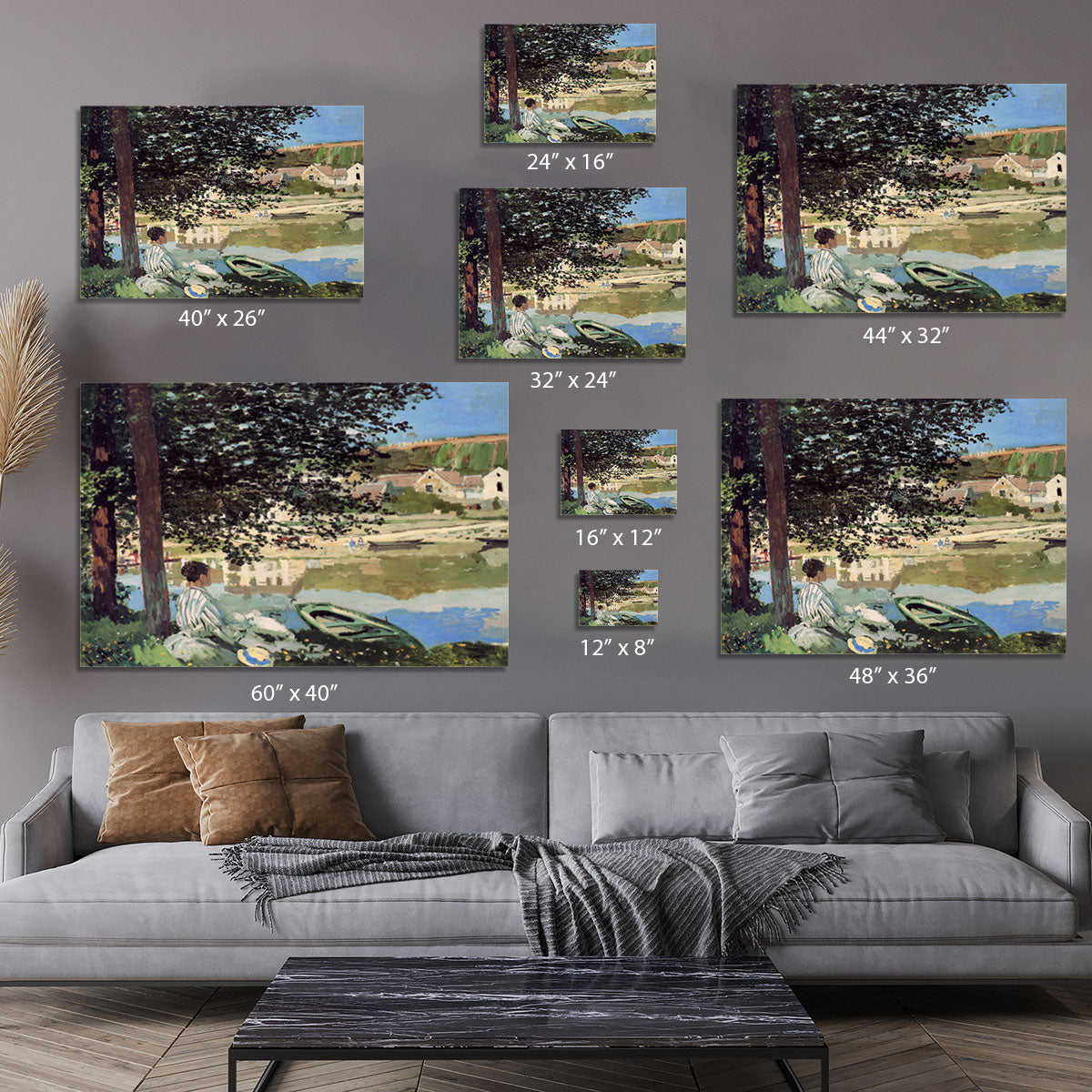 Seine bank at Vethueil by Monet Canvas Print or Poster - Canvas Art Rocks - 7