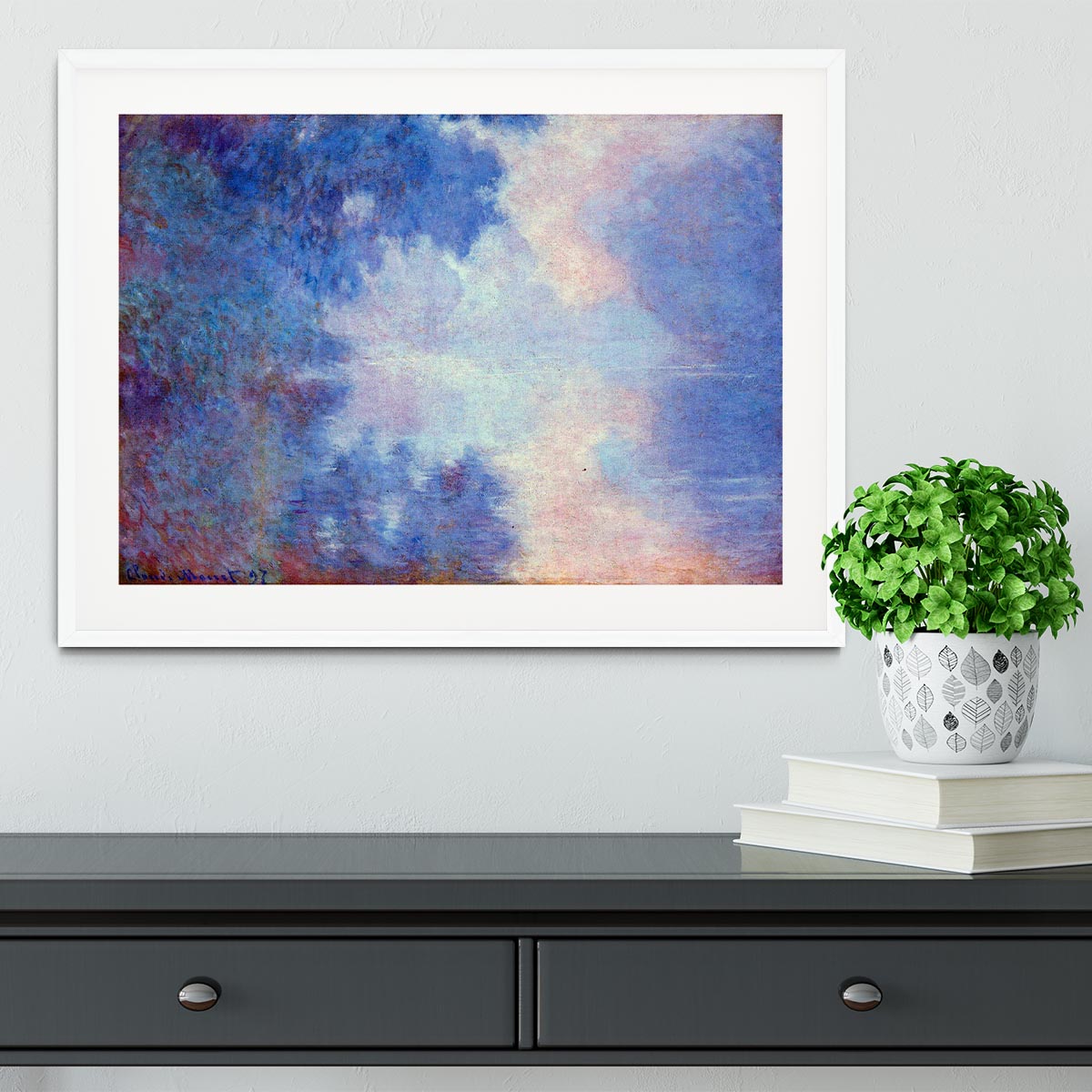 Seine in Morning by Monet Framed Print - Canvas Art Rocks - 5