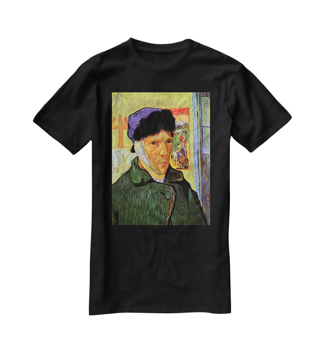 Self-Portrait with Bandaged Ear by Van Gogh T-Shirt - Canvas Art Rocks - 1