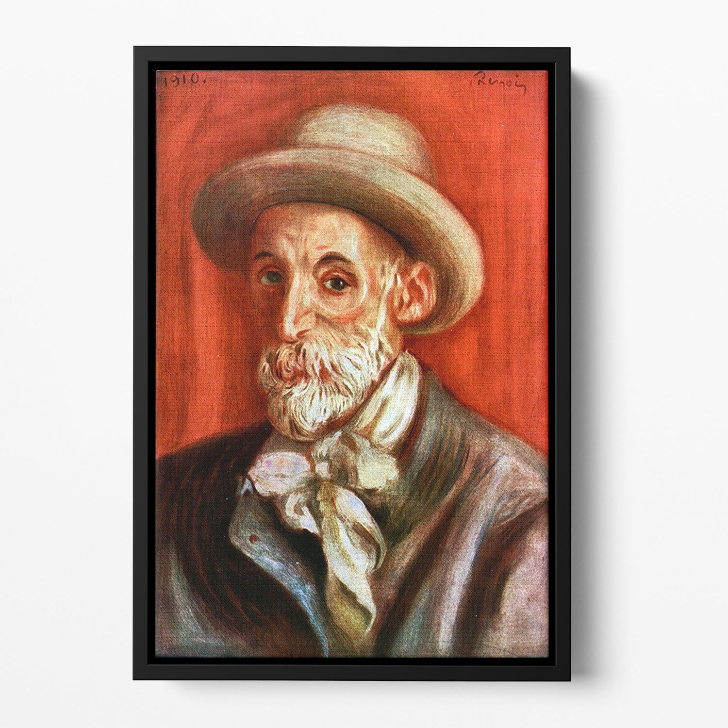 Self Portrait 1910 by Renoir Floating Framed Canvas