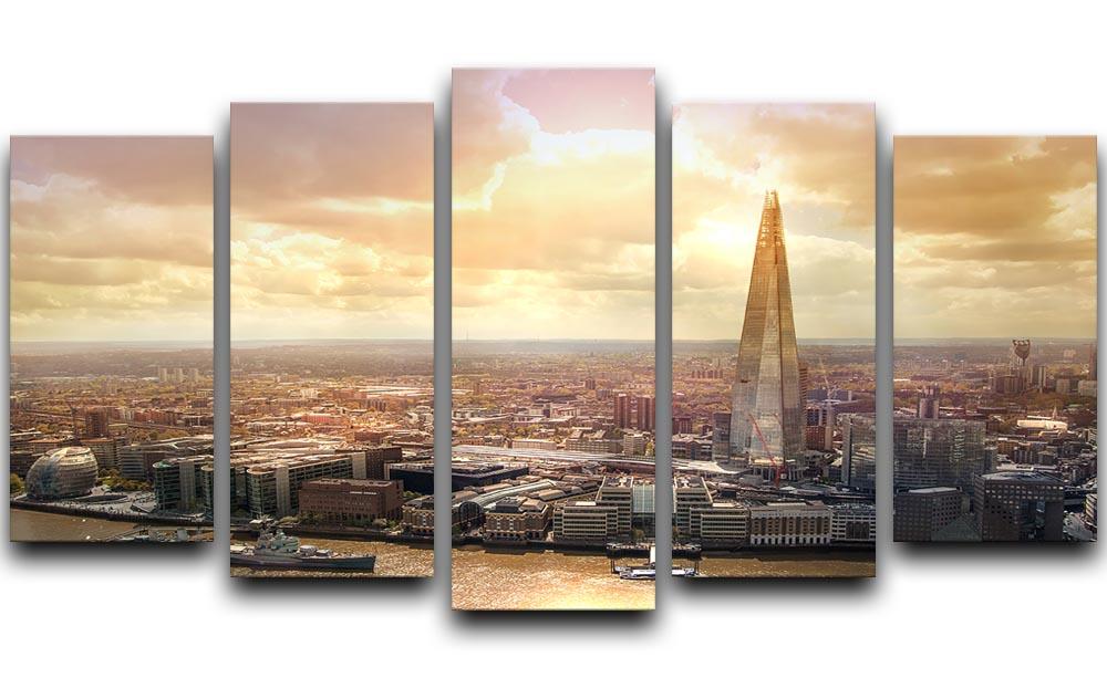 Shard of Glass at sunset 5 Split Panel Canvas - Canvas Art Rocks - 1