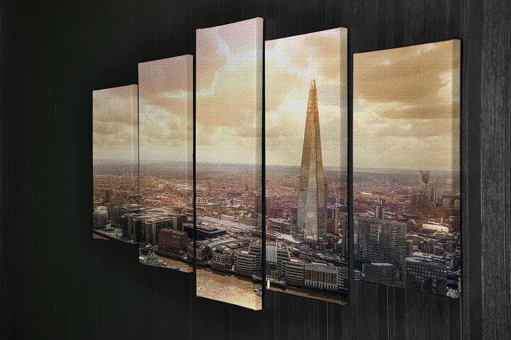 Shard of Glass at sunset 5 Split Panel Canvas - Canvas Art Rocks - 2