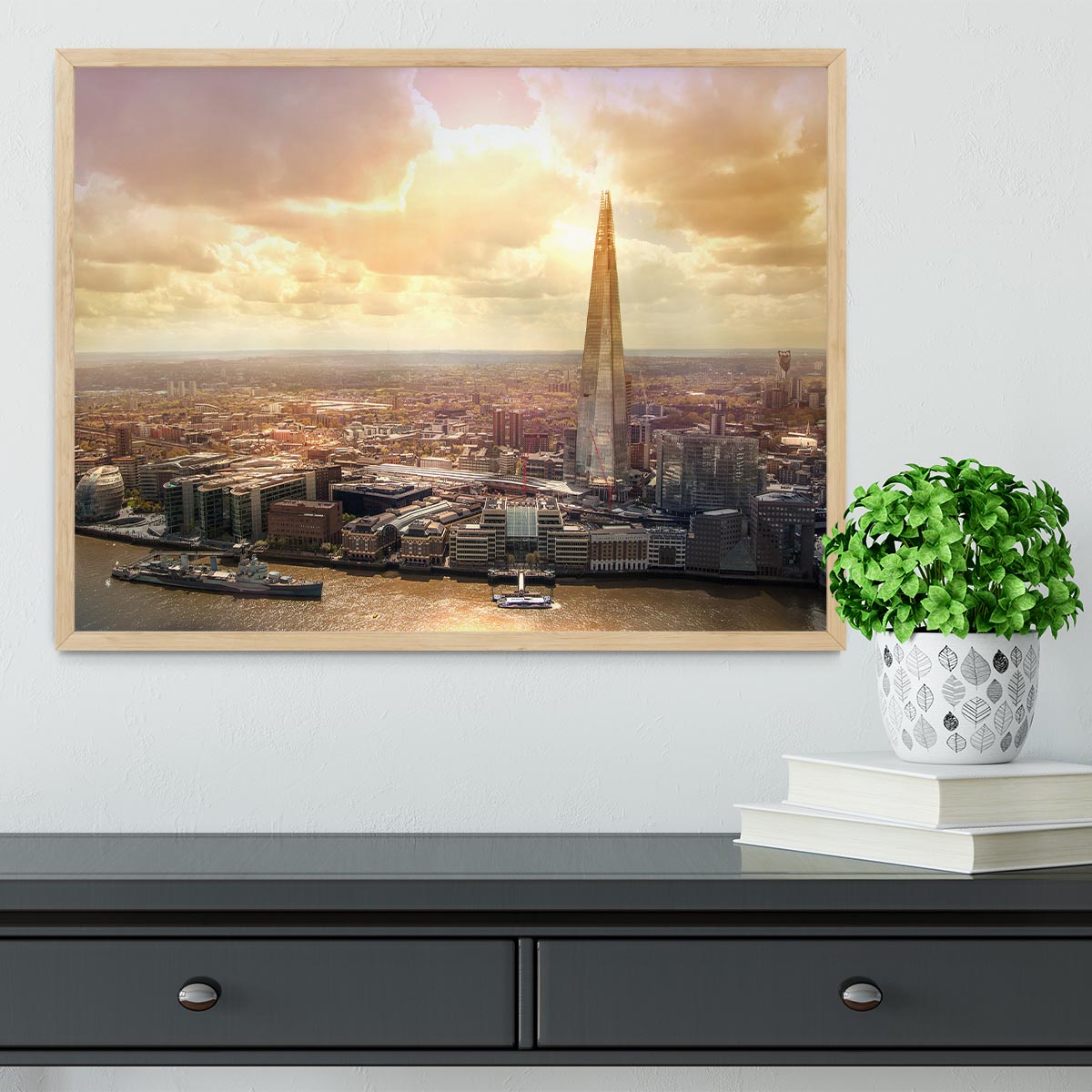 Shard of Glass at sunset Framed Print - Canvas Art Rocks - 4