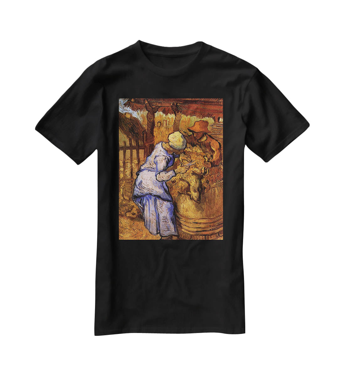 Sheep Shearers by Van Gogh T-Shirt - Canvas Art Rocks - 1