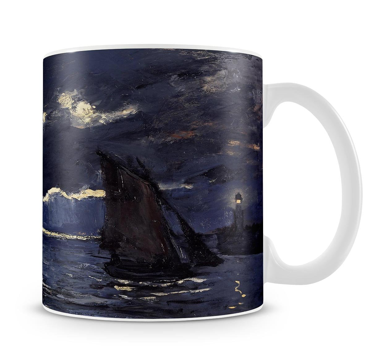 Shipping by Moonlight by Monet Mug - Canvas Art Rocks - 4