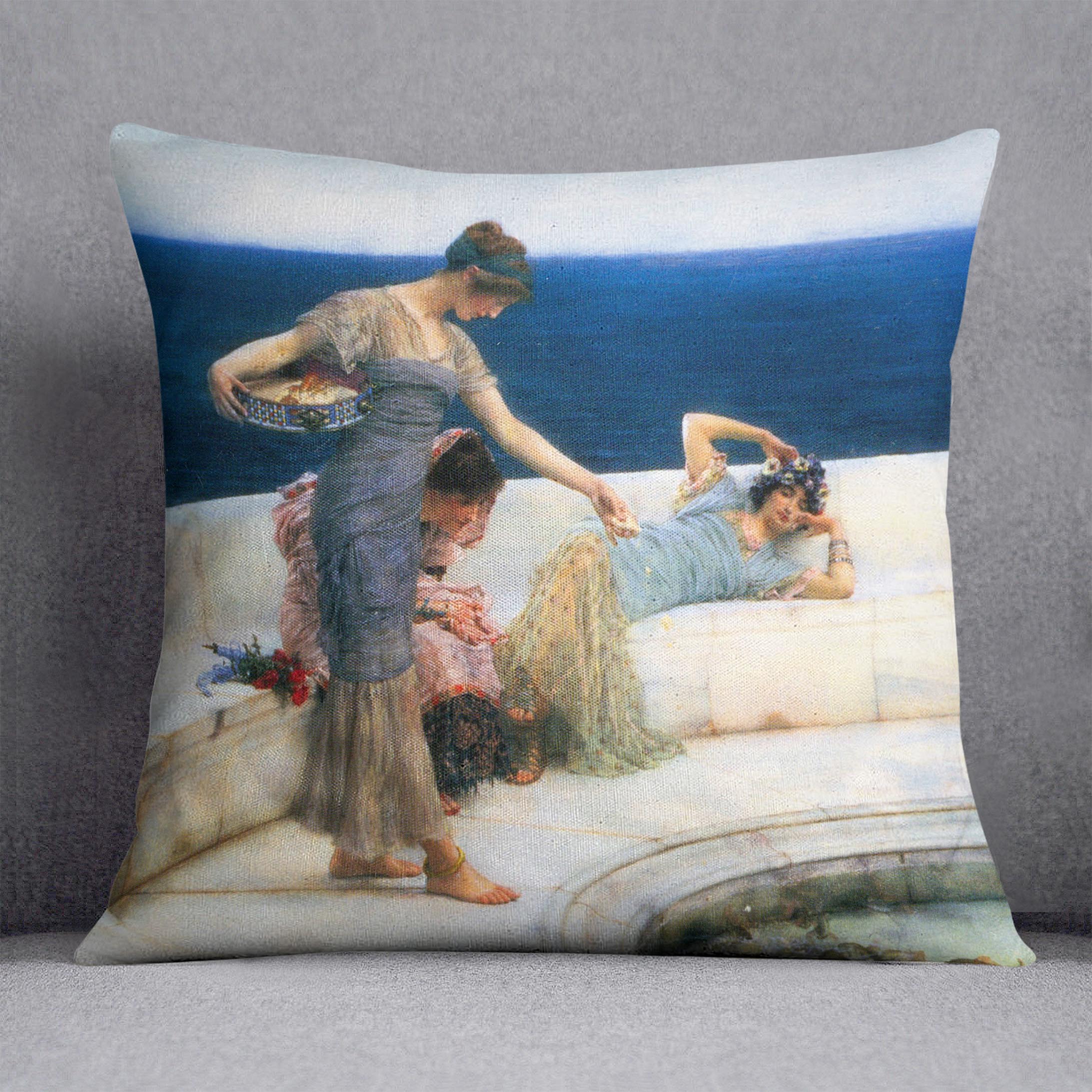 Silver Favorites by Alma Tadema Cushion - Canvas Art Rocks - 1