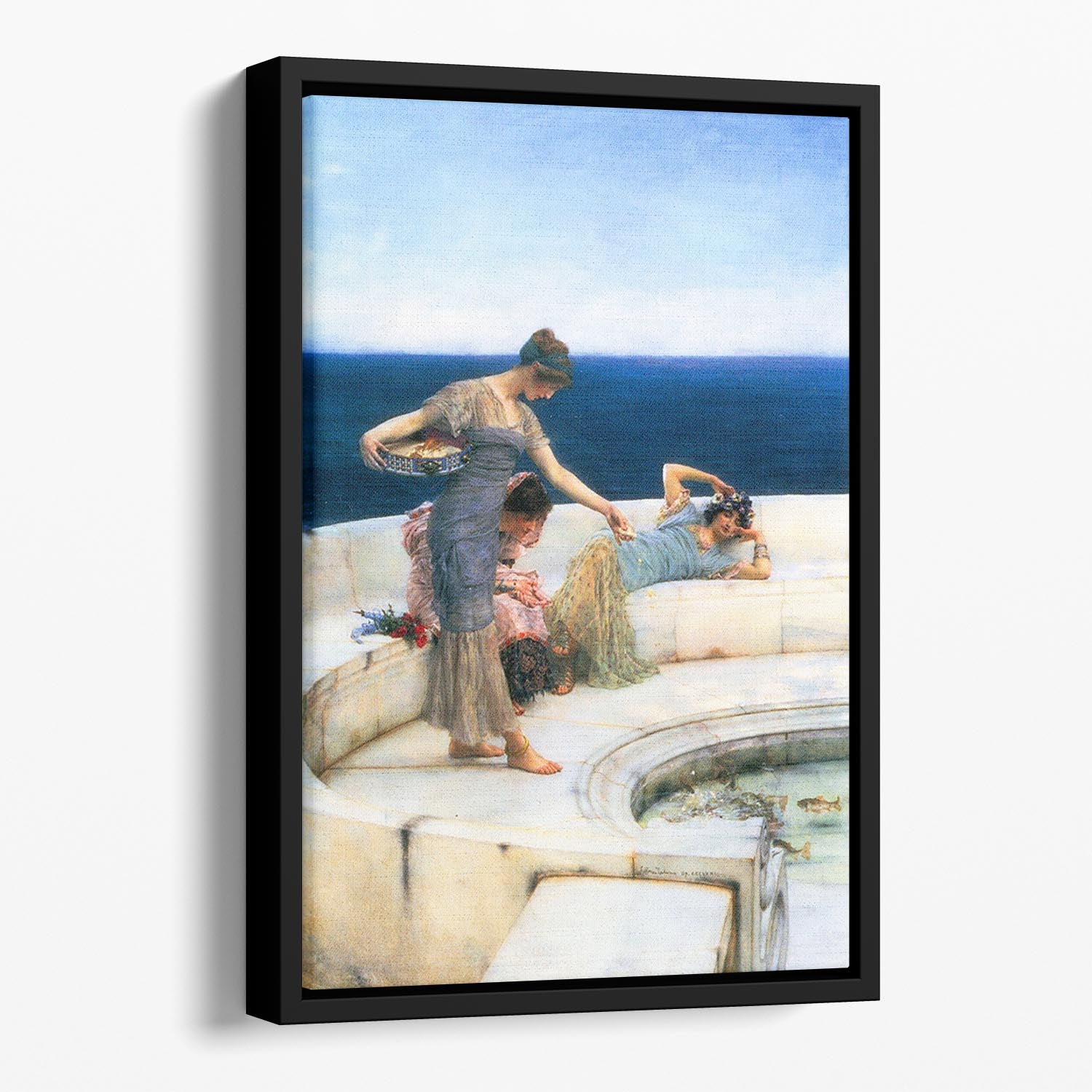 Silver Favorites by Alma Tadema Floating Framed Canvas - Canvas Art Rocks - 1