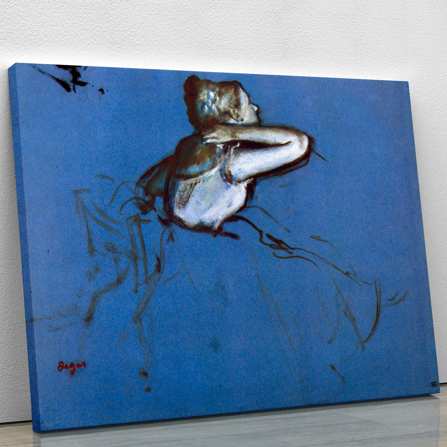 Sitting dancer in profile with hand on her neck by Degas Canvas Print or Poster - Canvas Art Rocks - 1