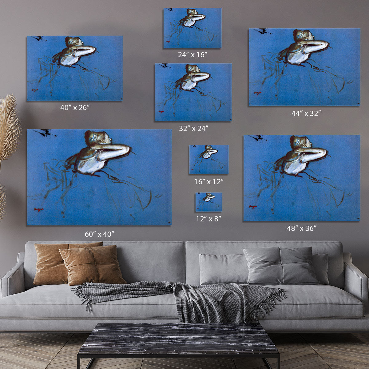 Sitting dancer in profile with hand on her neck by Degas Canvas Print or Poster - Canvas Art Rocks - 7