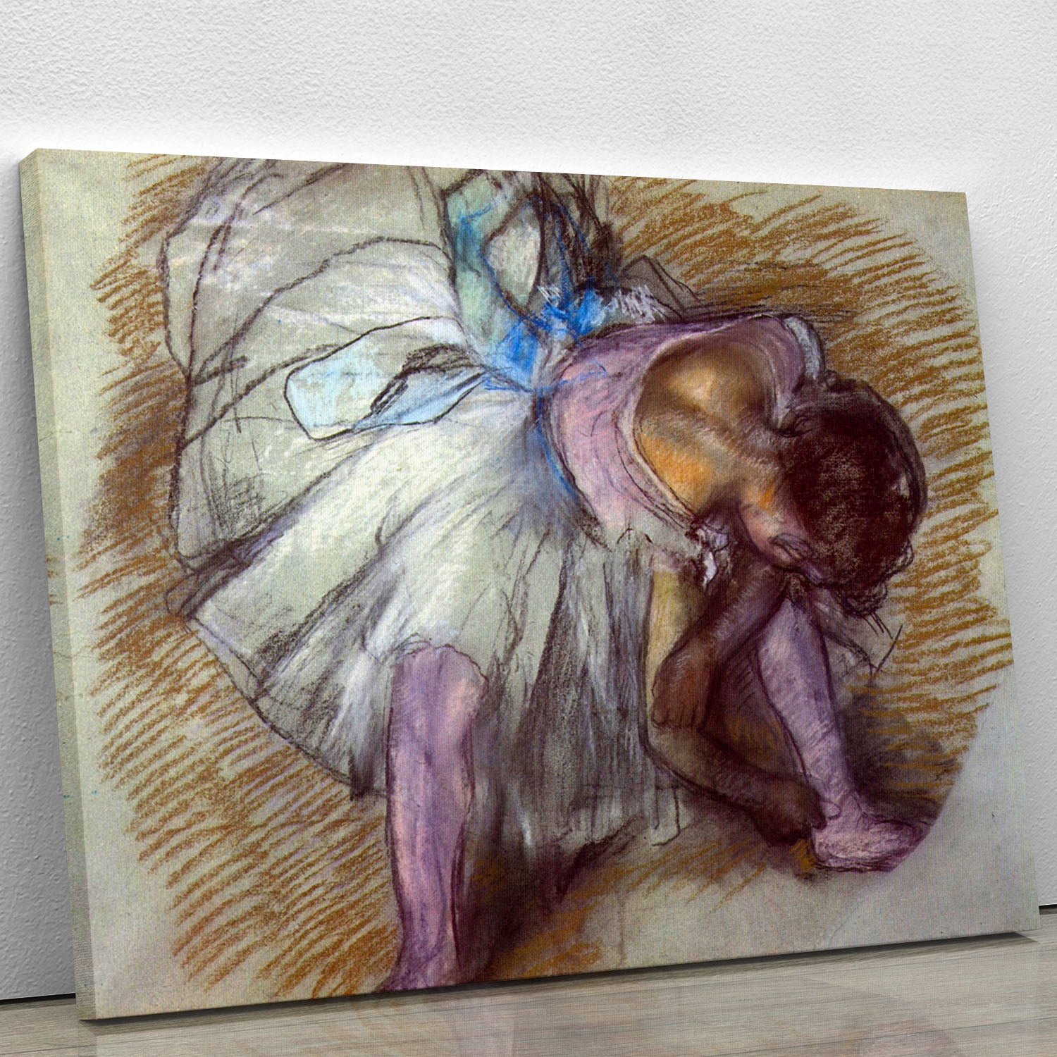 Sitting dancer lacing her slipper by Degas Canvas Print or Poster - Canvas Art Rocks - 1