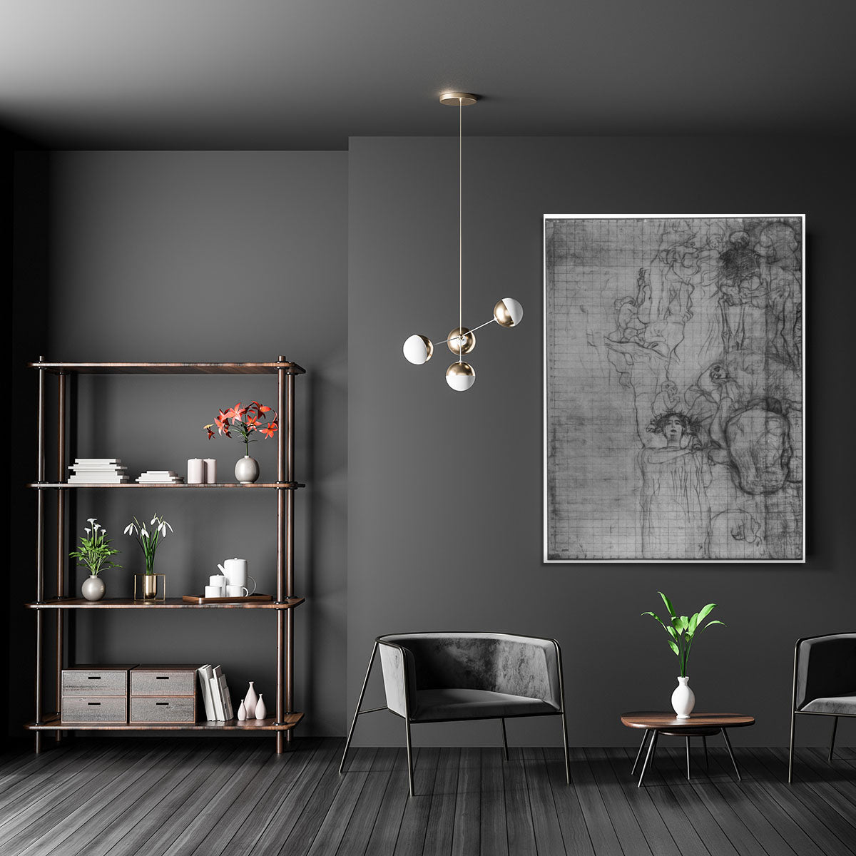 Sketch of Medicine by Klimt Canvas Print or Poster - Canvas Art Rocks - 5