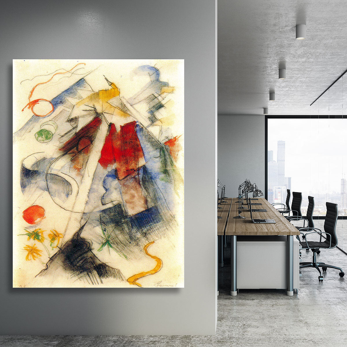 Sketch of the Brenner road 1 by Franz Marc Canvas Print or Poster - Canvas Art Rocks - 3