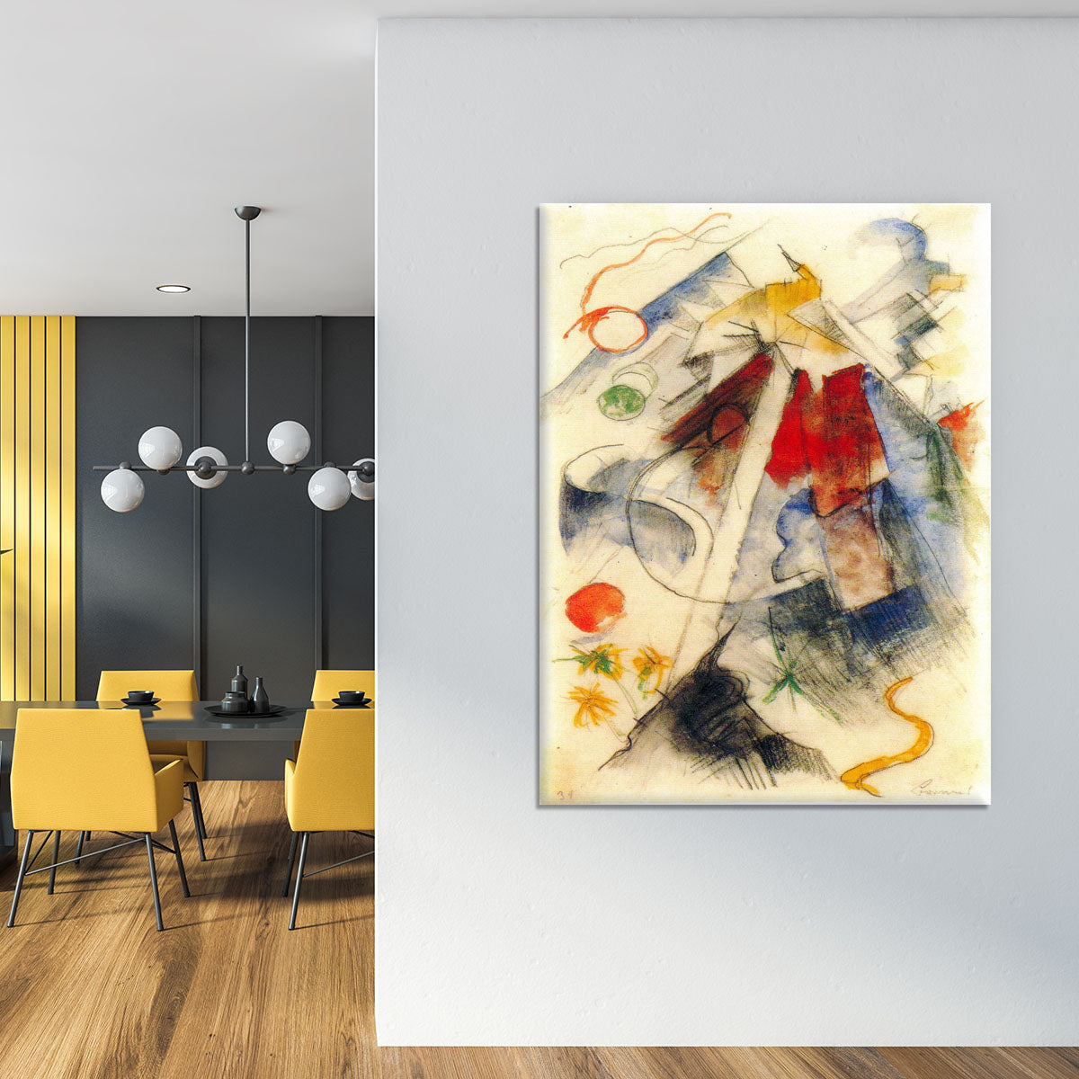 Sketch of the Brenner road 1 by Franz Marc Canvas Print or Poster - Canvas Art Rocks - 4