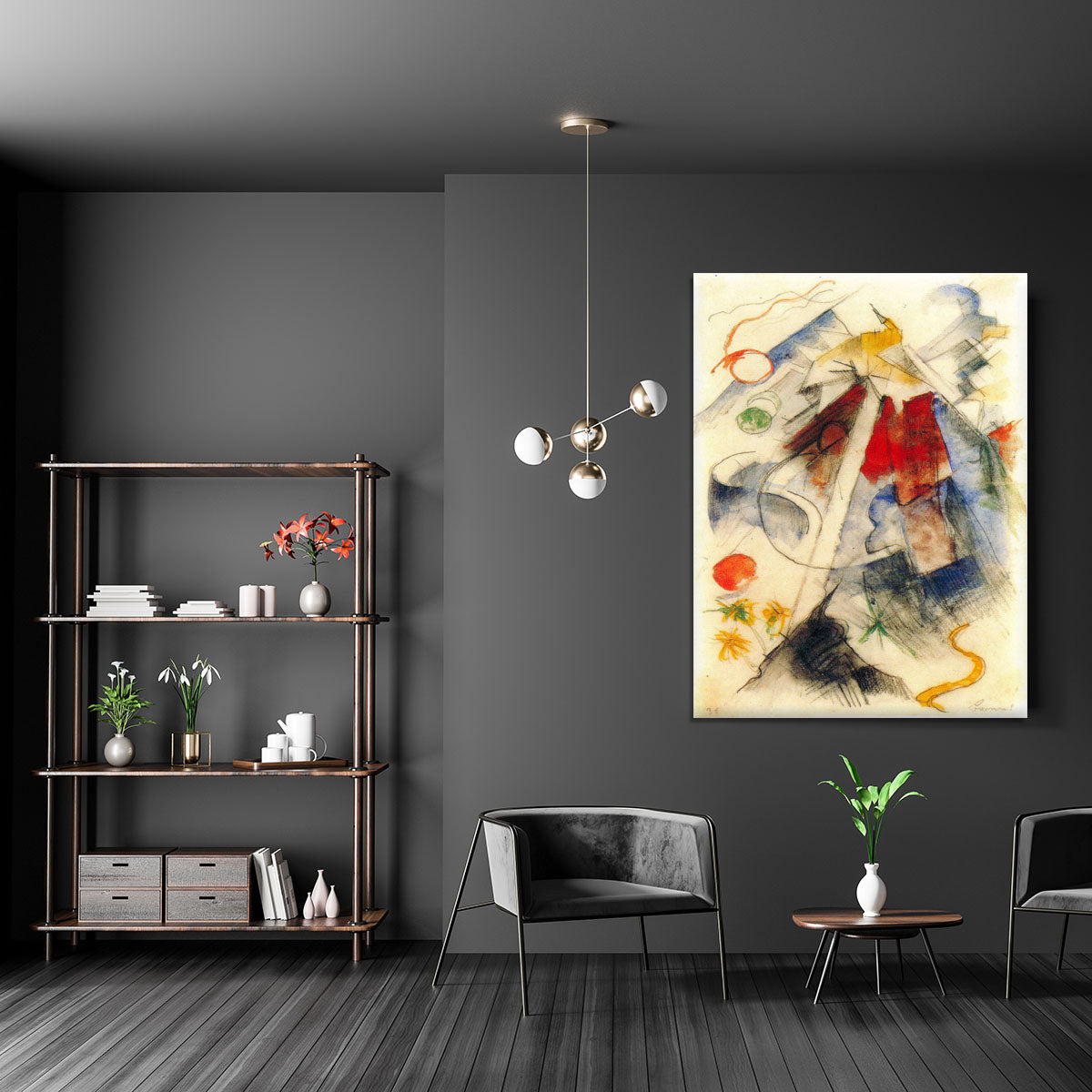 Sketch of the Brenner road 1 by Franz Marc Canvas Print or Poster - Canvas Art Rocks - 5