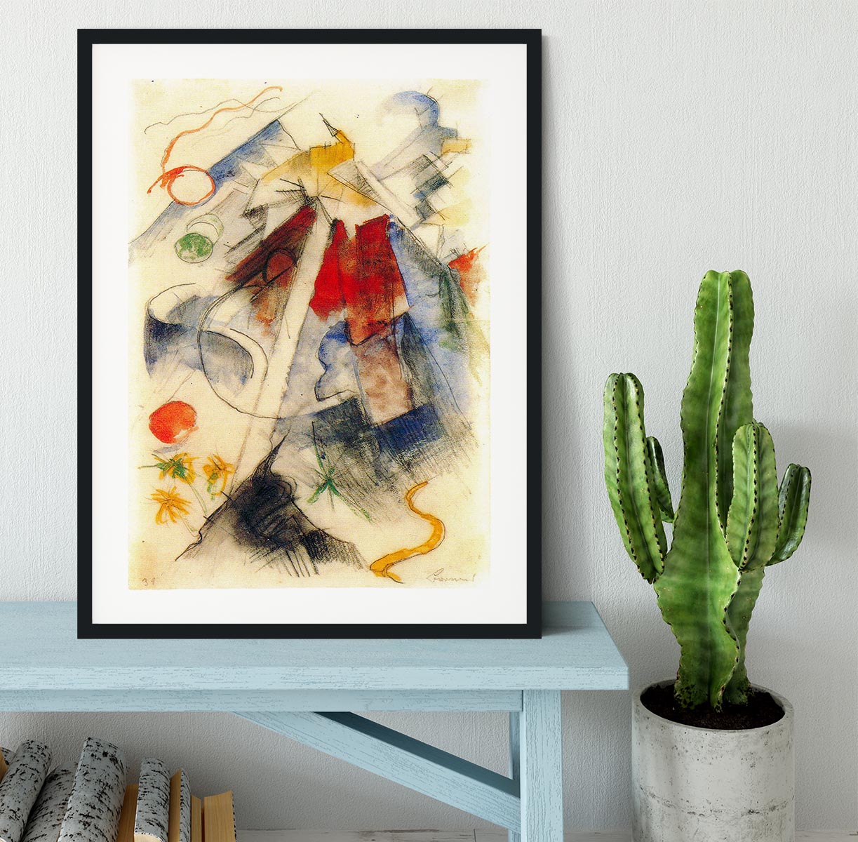 Sketch of the Brenner road 1 by Franz Marc Framed Print - Canvas Art Rocks - 1