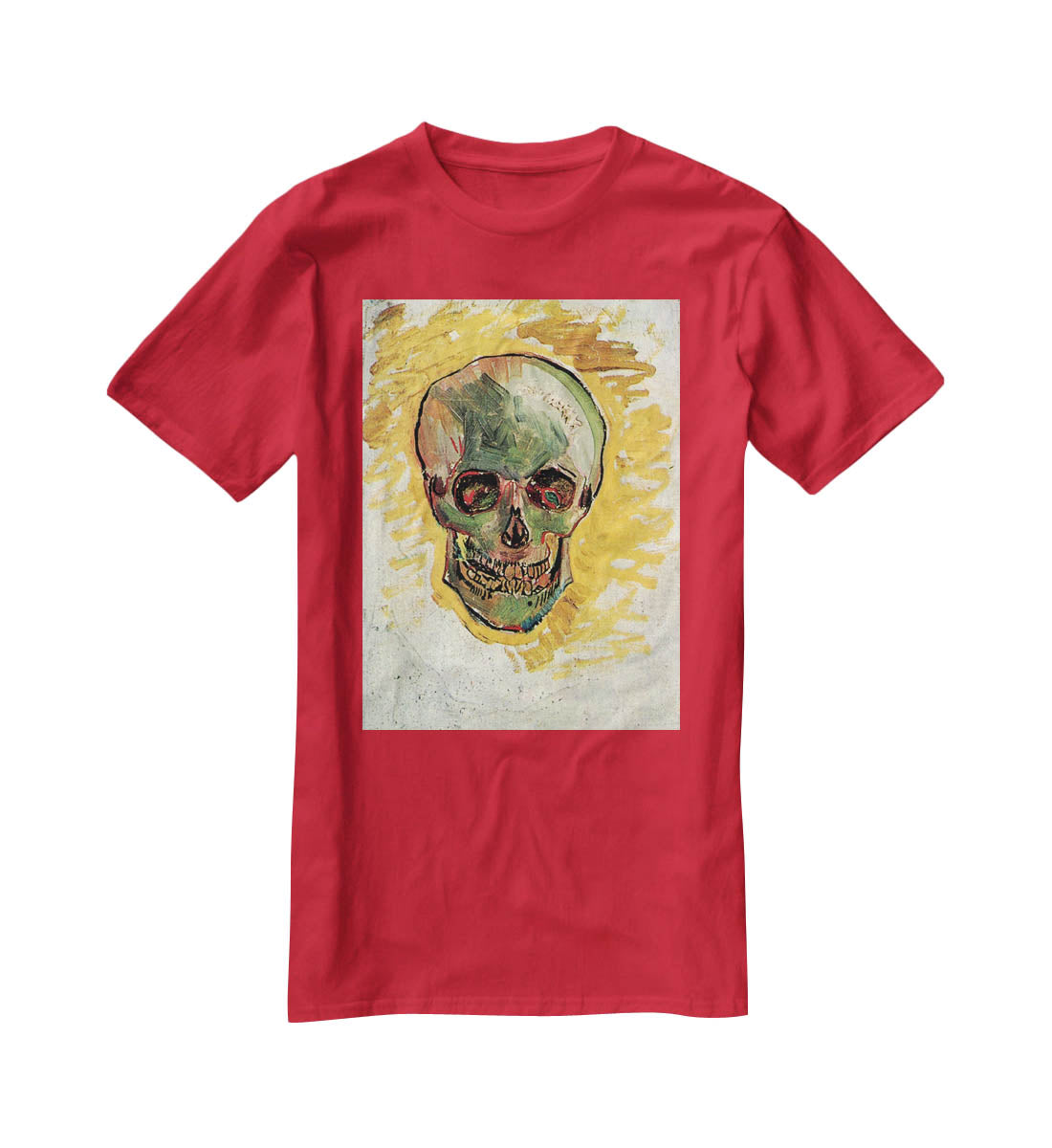 Skull by Van Gogh T-Shirt - Canvas Art Rocks - 4