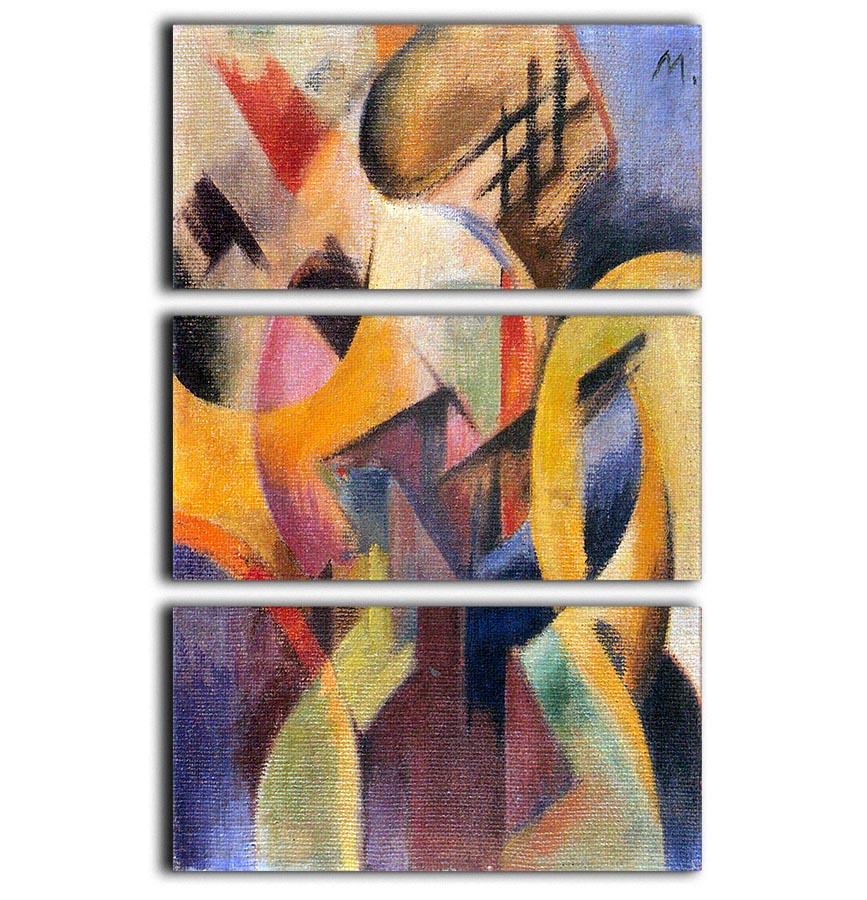 Small composition I by Franz Marc 3 Split Panel Canvas Print - Canvas Art Rocks - 1