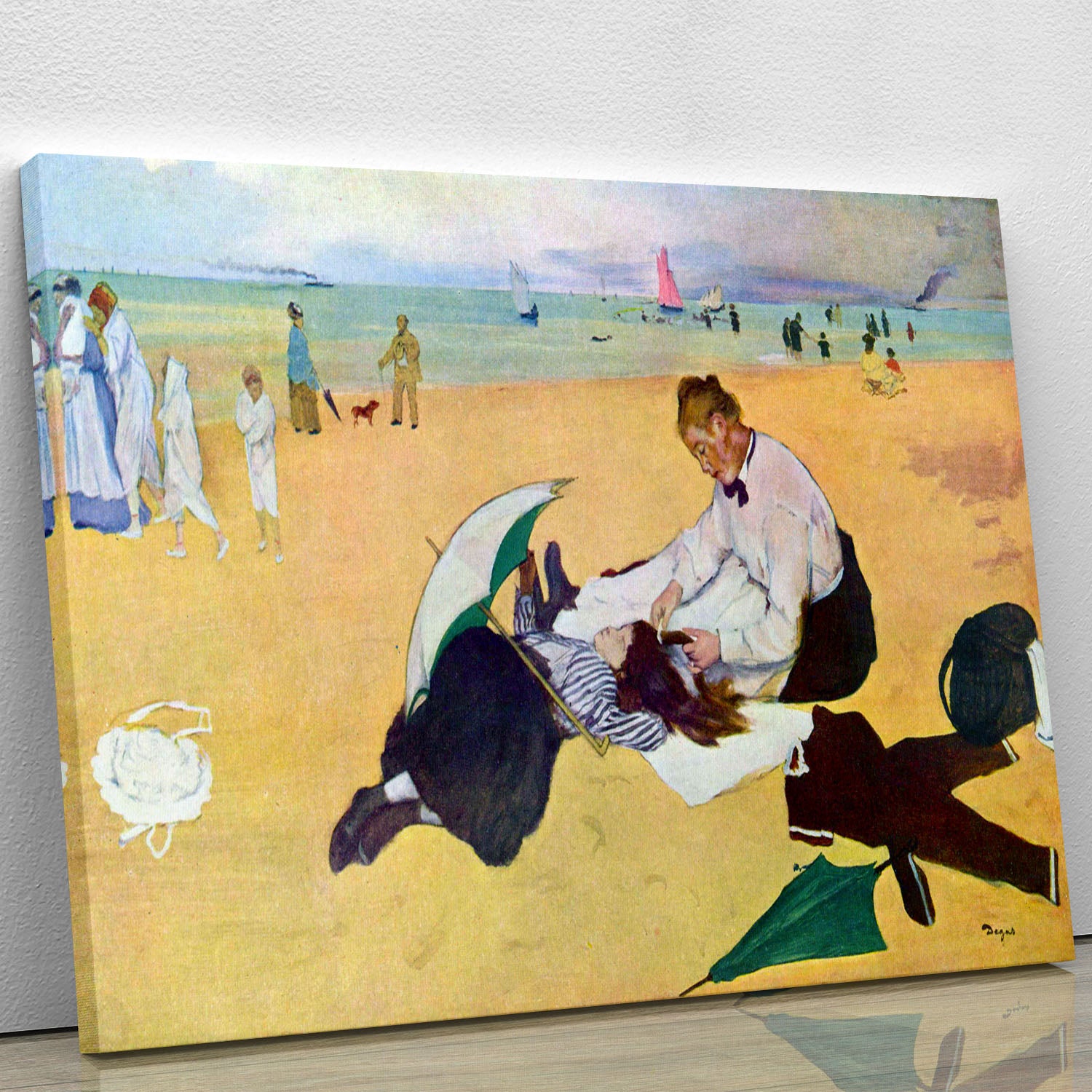 Small girls on the beach by Degas Canvas Print or Poster - Canvas Art Rocks - 1