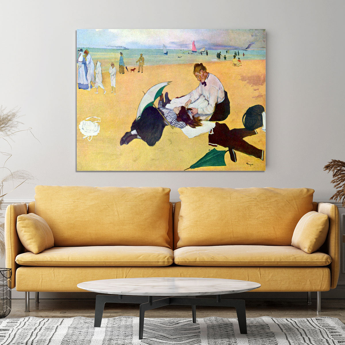 Small girls on the beach by Degas Canvas Print or Poster - Canvas Art Rocks - 4