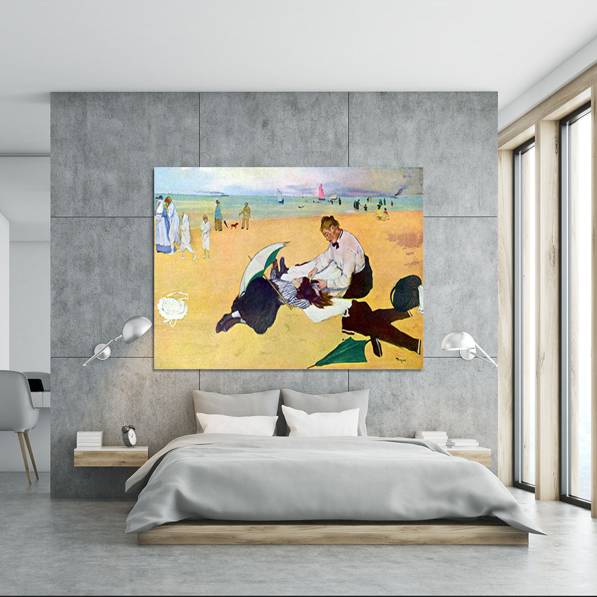 Small girls on the beach by Degas Canvas Print or Poster - Canvas Art Rocks - 5