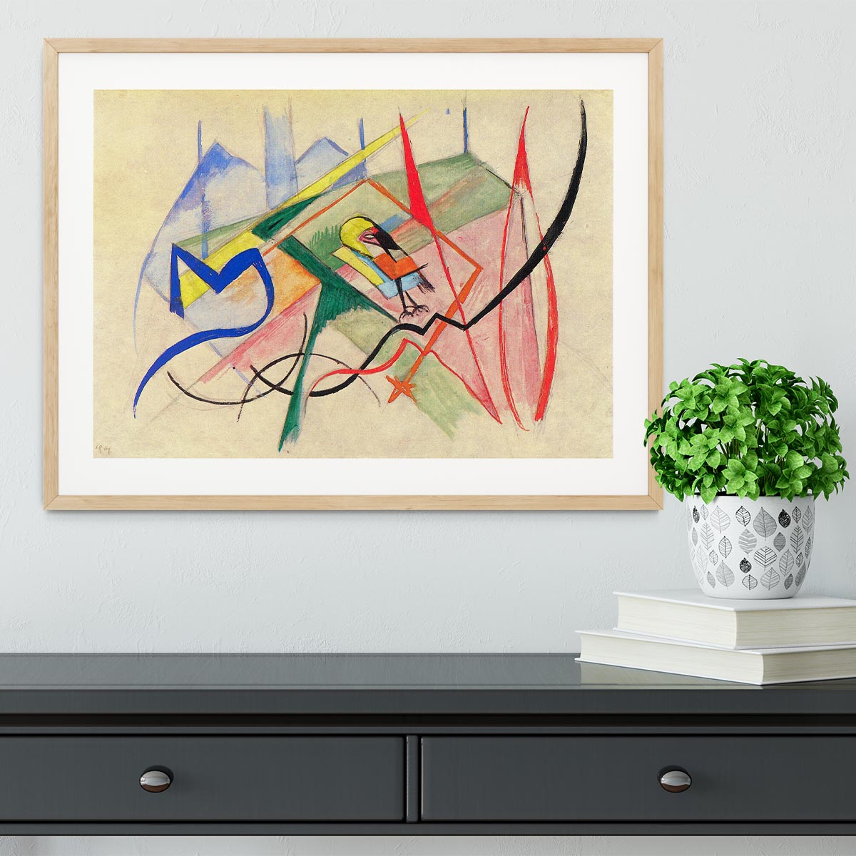 Small mythical creatures by Franz Marc Framed Print - Canvas Art Rocks - 3