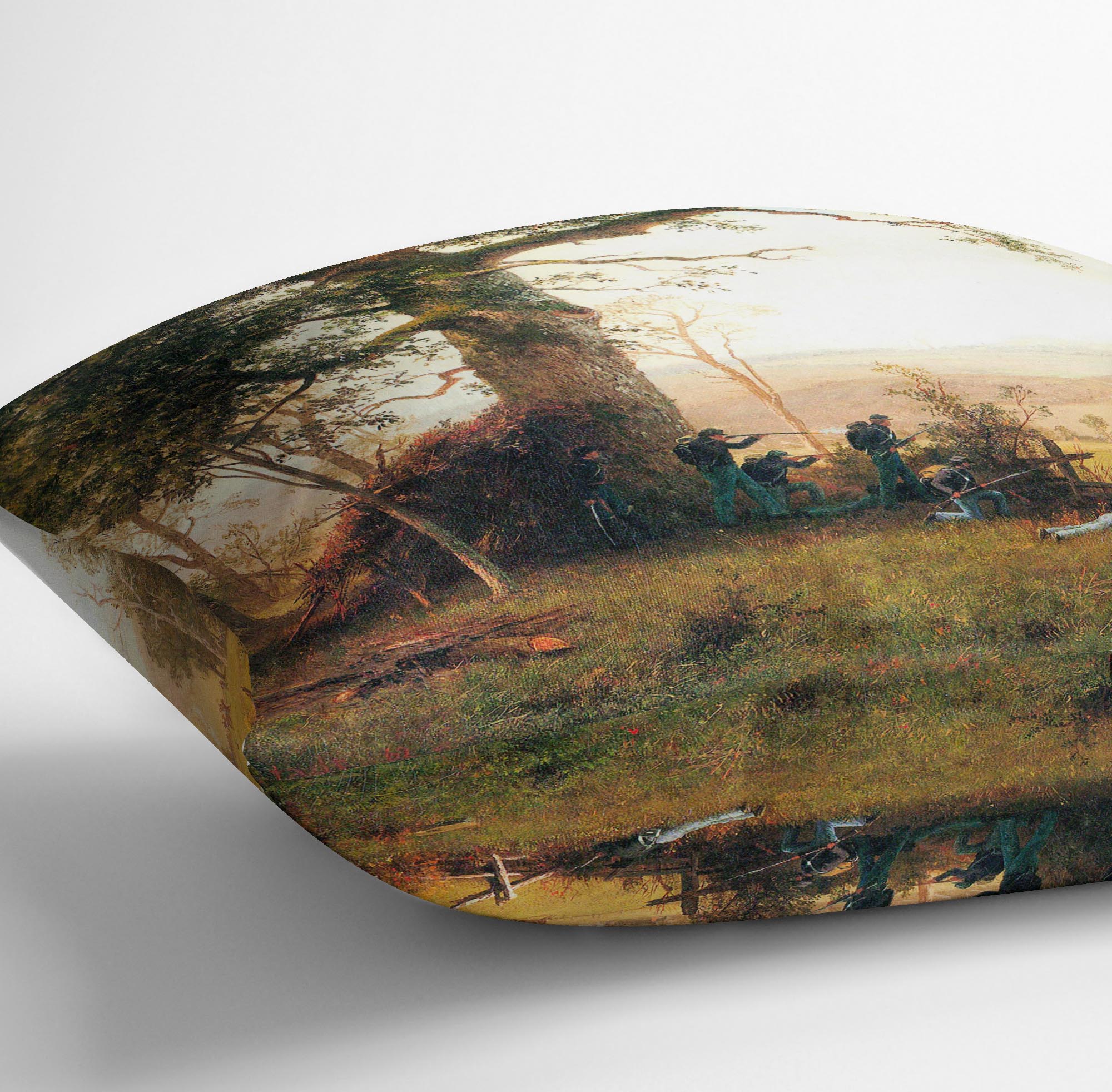 Small war postal service strike in Virginia by Bierstadt Cushion - Canvas Art Rocks - 3