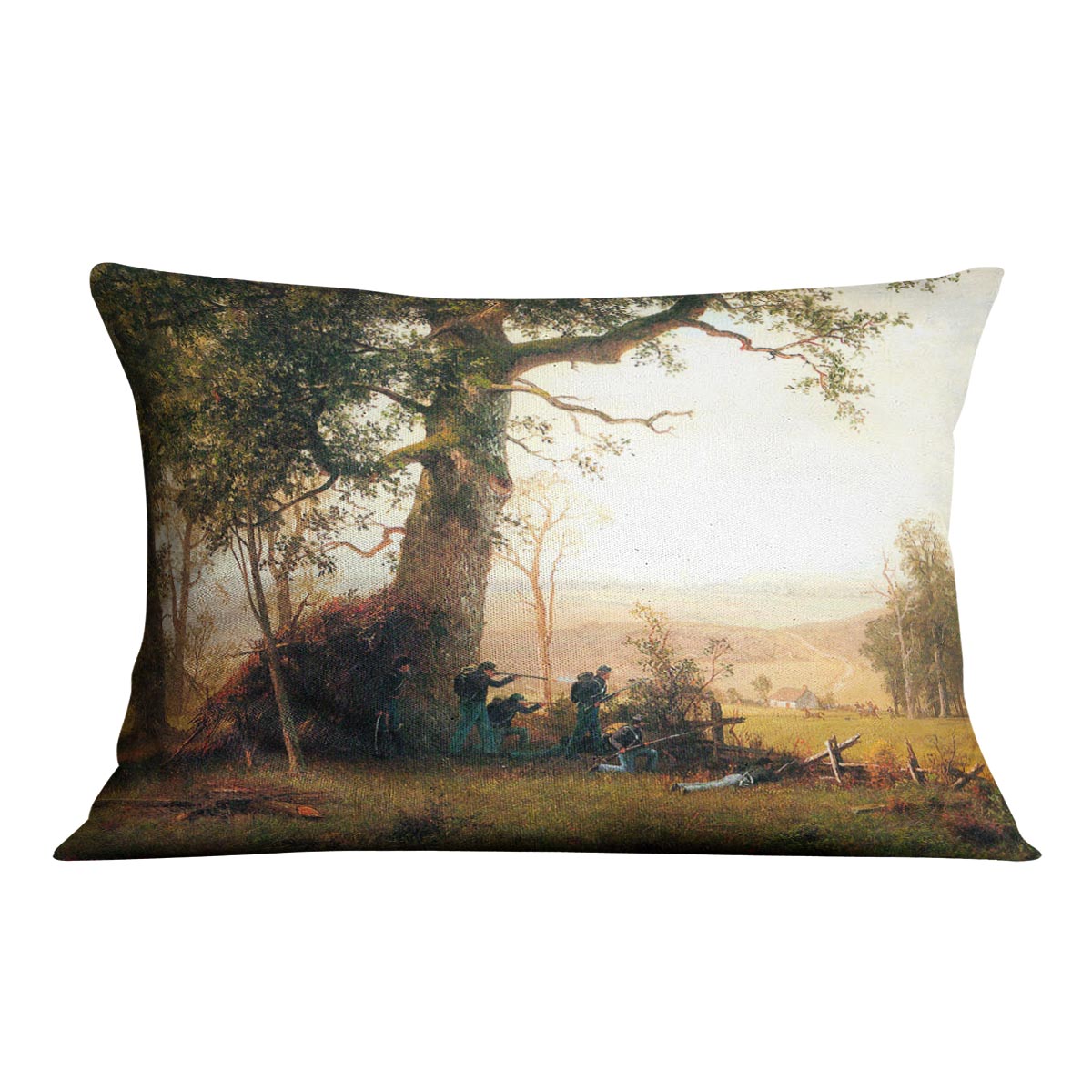 Small war postal service strike in Virginia by Bierstadt Cushion - Canvas Art Rocks - 4