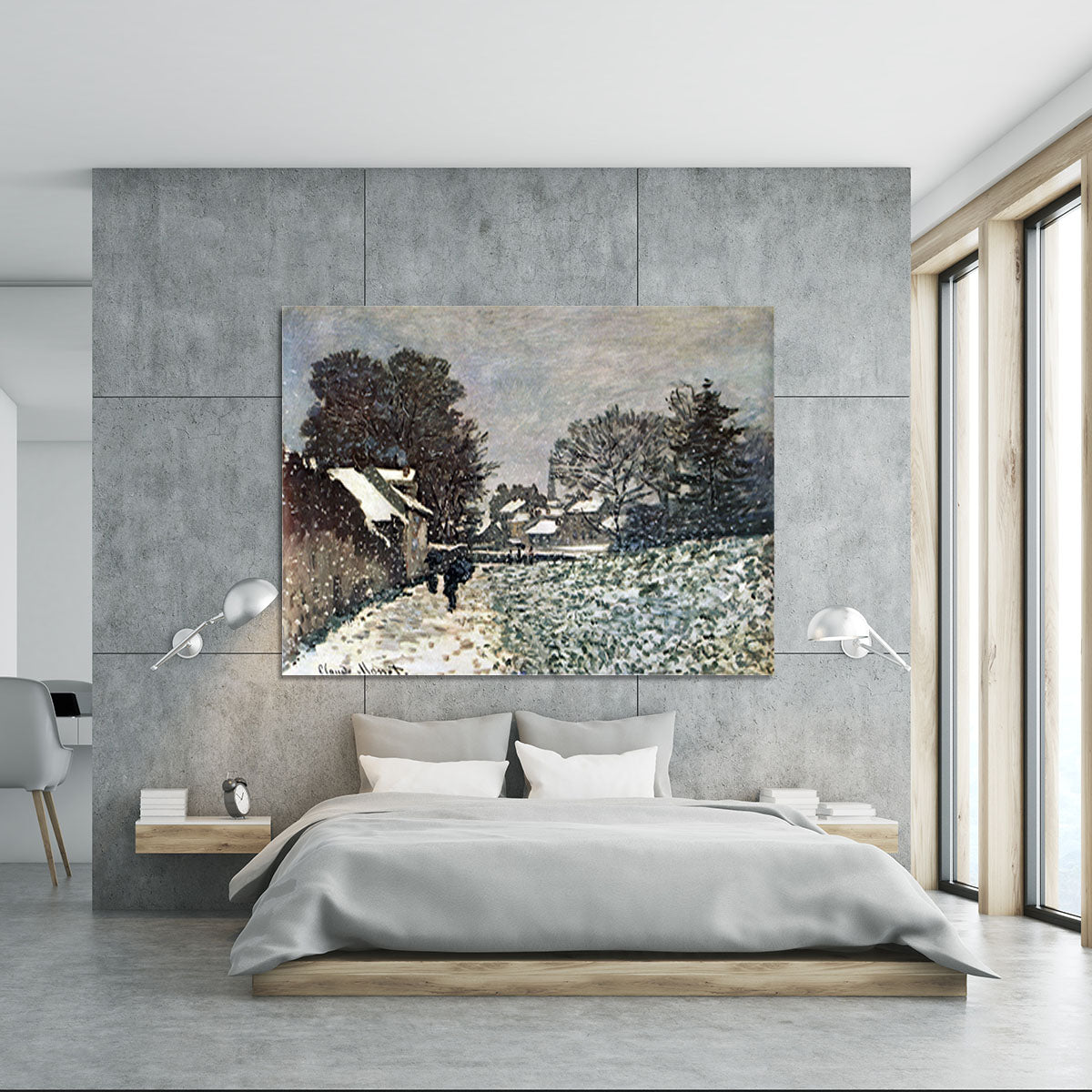 Snow at Argenteuil by Monet Canvas Print or Poster - Canvas Art Rocks - 5