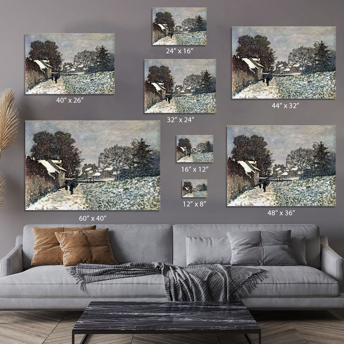 Snow at Argenteuil by Monet Canvas Print or Poster - Canvas Art Rocks - 7