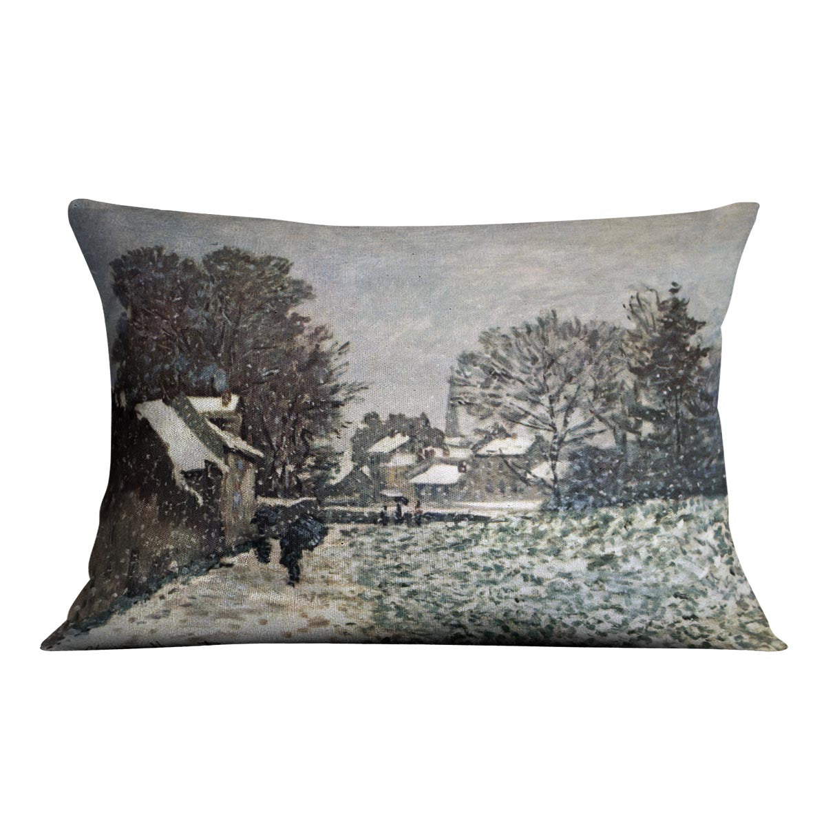 Snow at Argenteuil by Monet Cushion