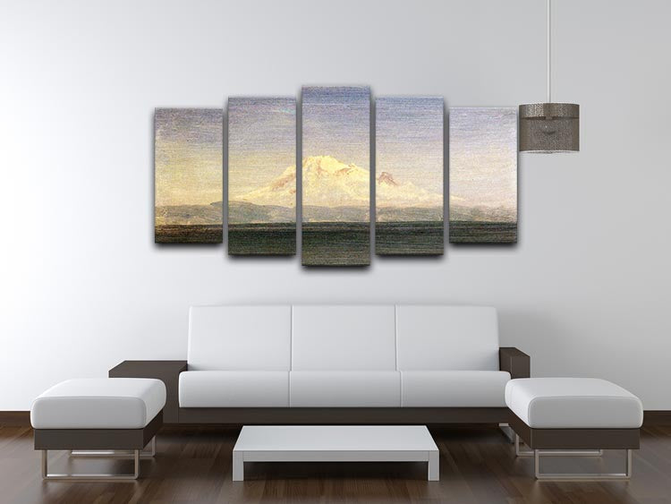 Snowy Mountains in the Pacific Northwest by Bierstadt 5 Split Panel Canvas - Canvas Art Rocks - 3