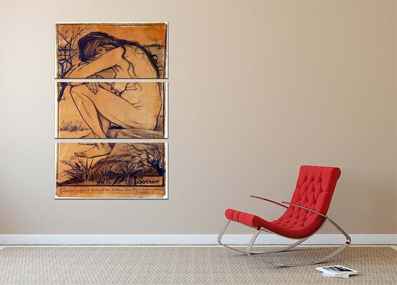 Sorrow by Van Gogh 3 Split Panel Canvas Print - Canvas Art Rocks - 2