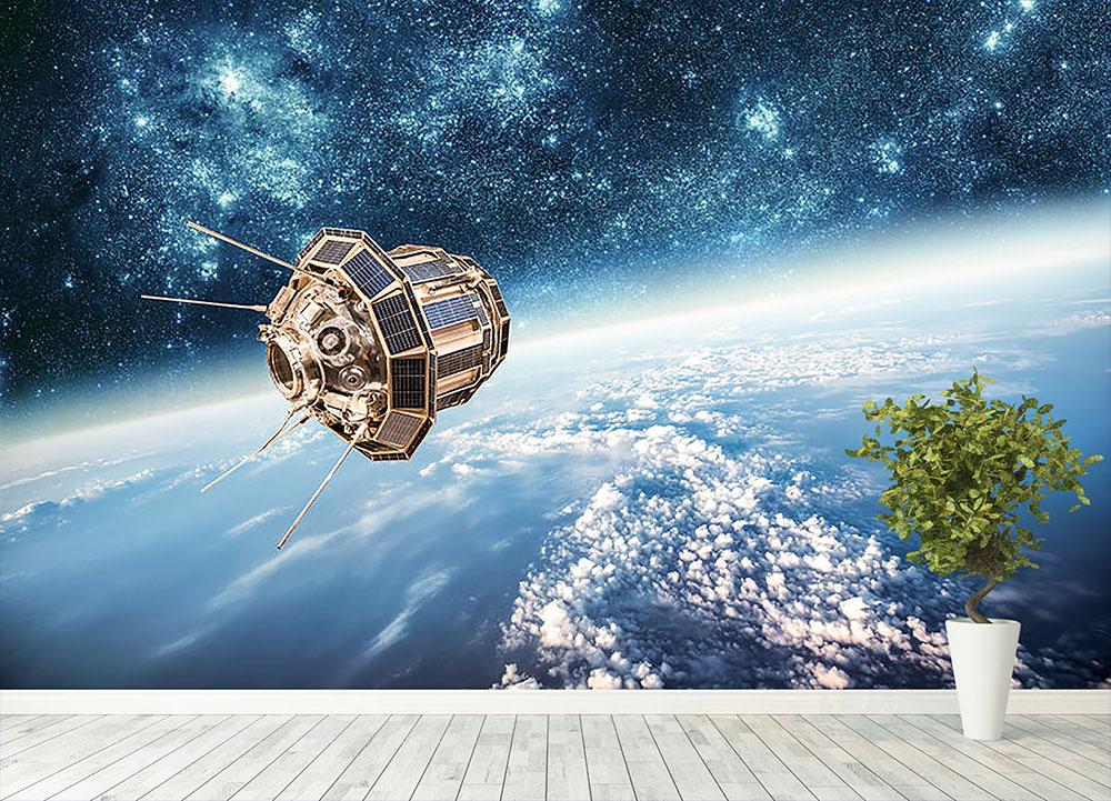 Space satellite orbiting Wall Mural Wallpaper - Canvas Art Rocks - 4