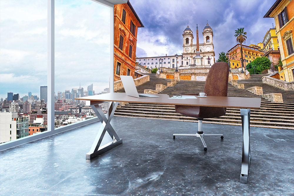 Spanish Steps and Trinita dei Monti church Wall Mural Wallpaper - Canvas Art Rocks - 3