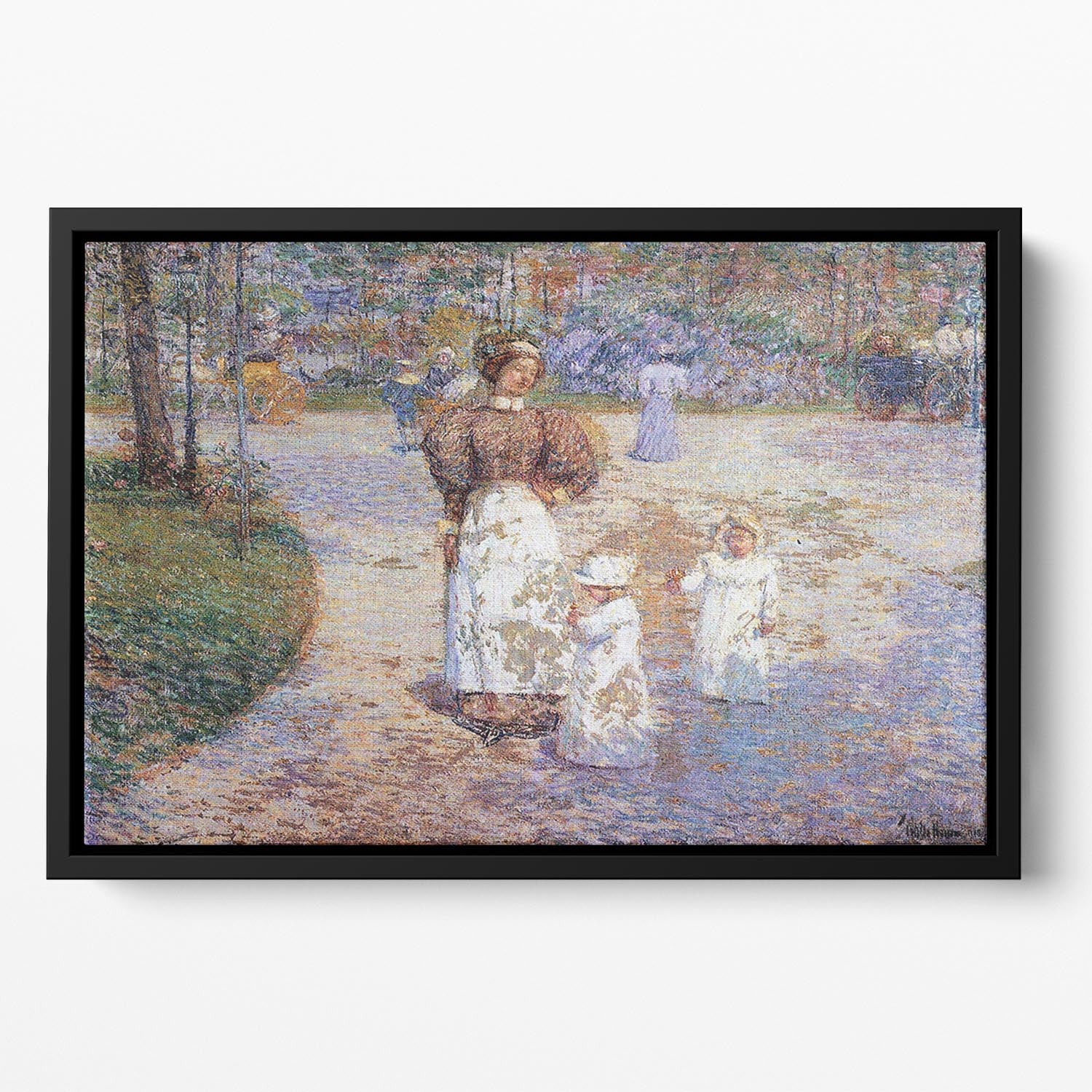 Spring in Central Park by Hassam Floating Framed Canvas - Canvas Art Rocks - 2