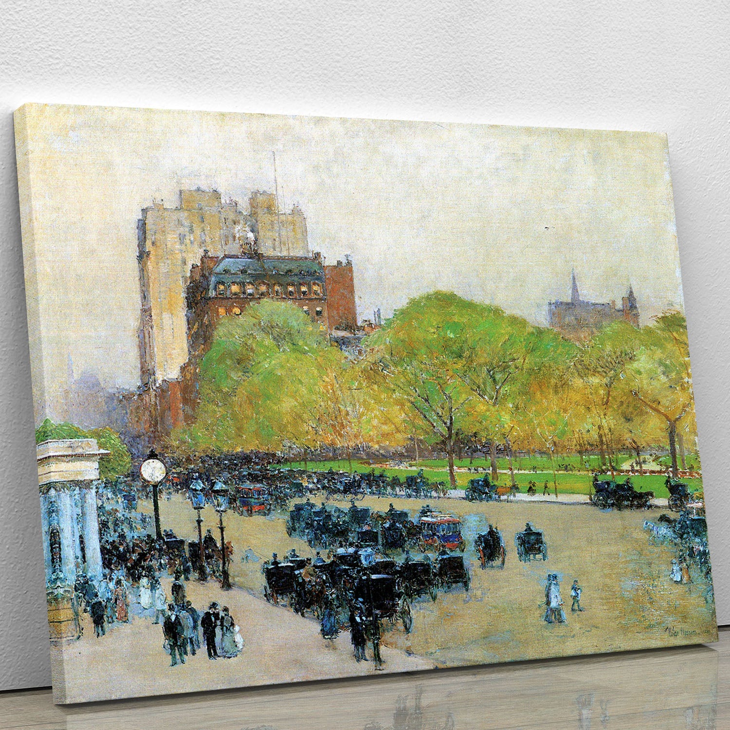 Spring morning in the heart of the city by Hassam Canvas Print or Poster - Canvas Art Rocks - 1