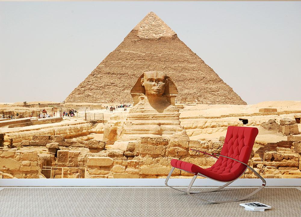 Spynx face on the Giza pyramid Wall Mural Wallpaper - Canvas Art Rocks - 2