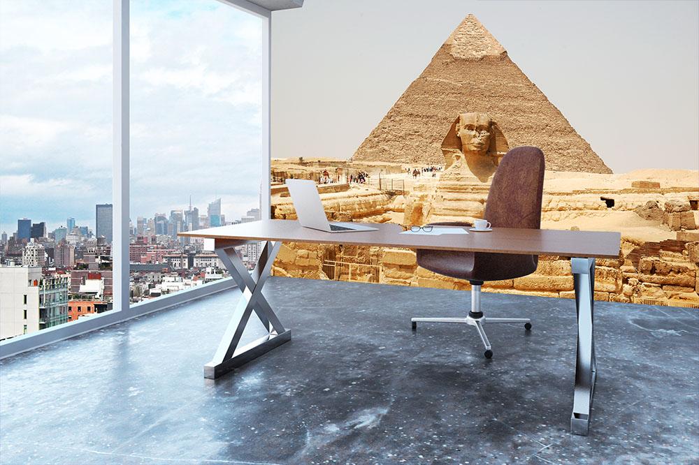 Spynx face on the Giza pyramid Wall Mural Wallpaper - Canvas Art Rocks - 3