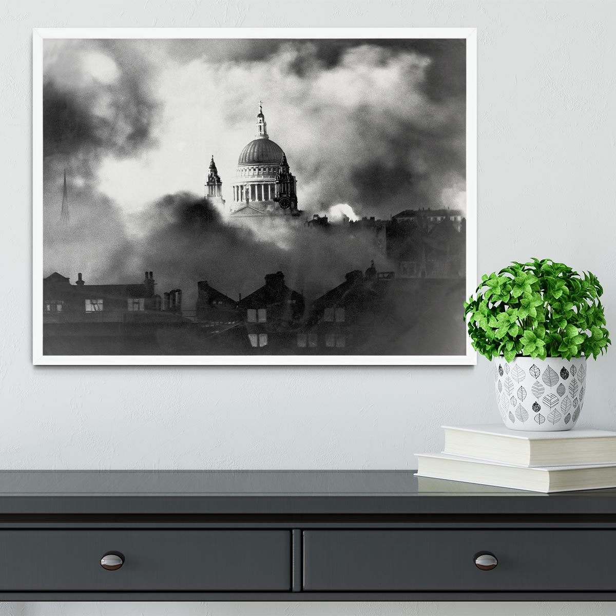 St Pauls Survives Framed Print - Canvas Art Rocks -6