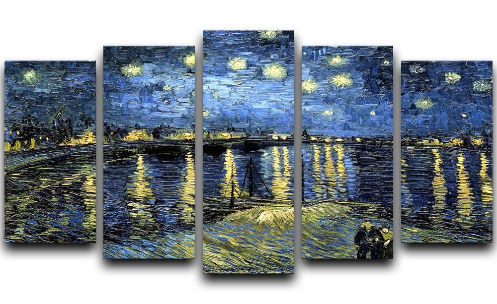 Starry Night over the Rhone 5 Split Panel Canvas - Canvas Art Rocks - 1
