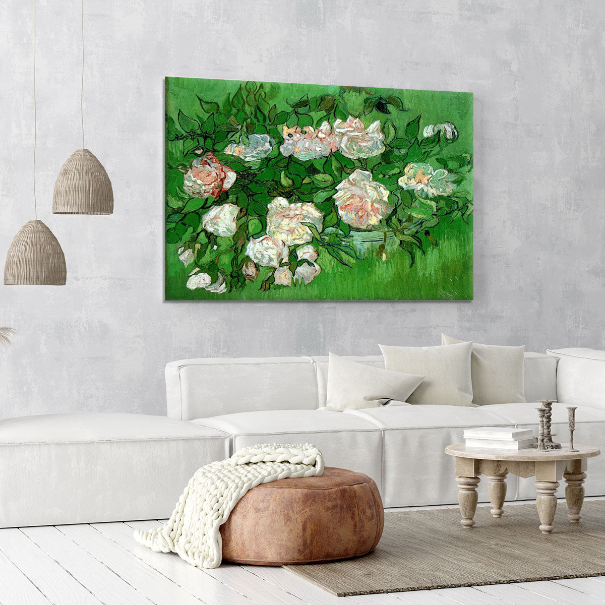 Still Life Pink Roses by Van Gogh Canvas Print or Poster - Canvas Art Rocks - 6