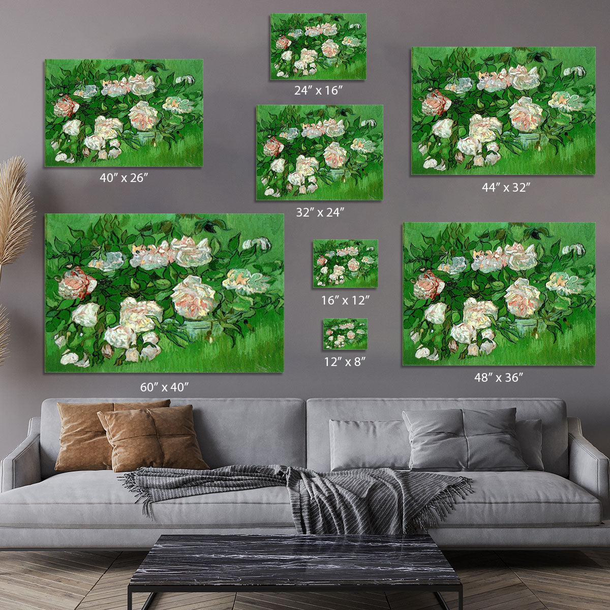Still Life Pink Roses by Van Gogh Canvas Print or Poster - Canvas Art Rocks - 7