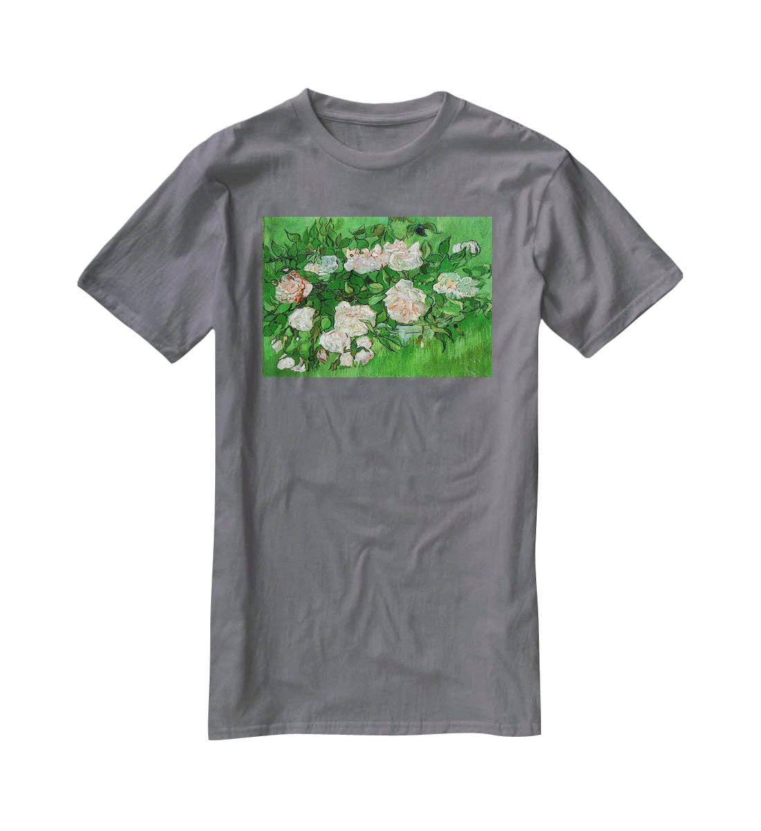 Still Life Pink Roses by Van Gogh T-Shirt - Canvas Art Rocks - 3