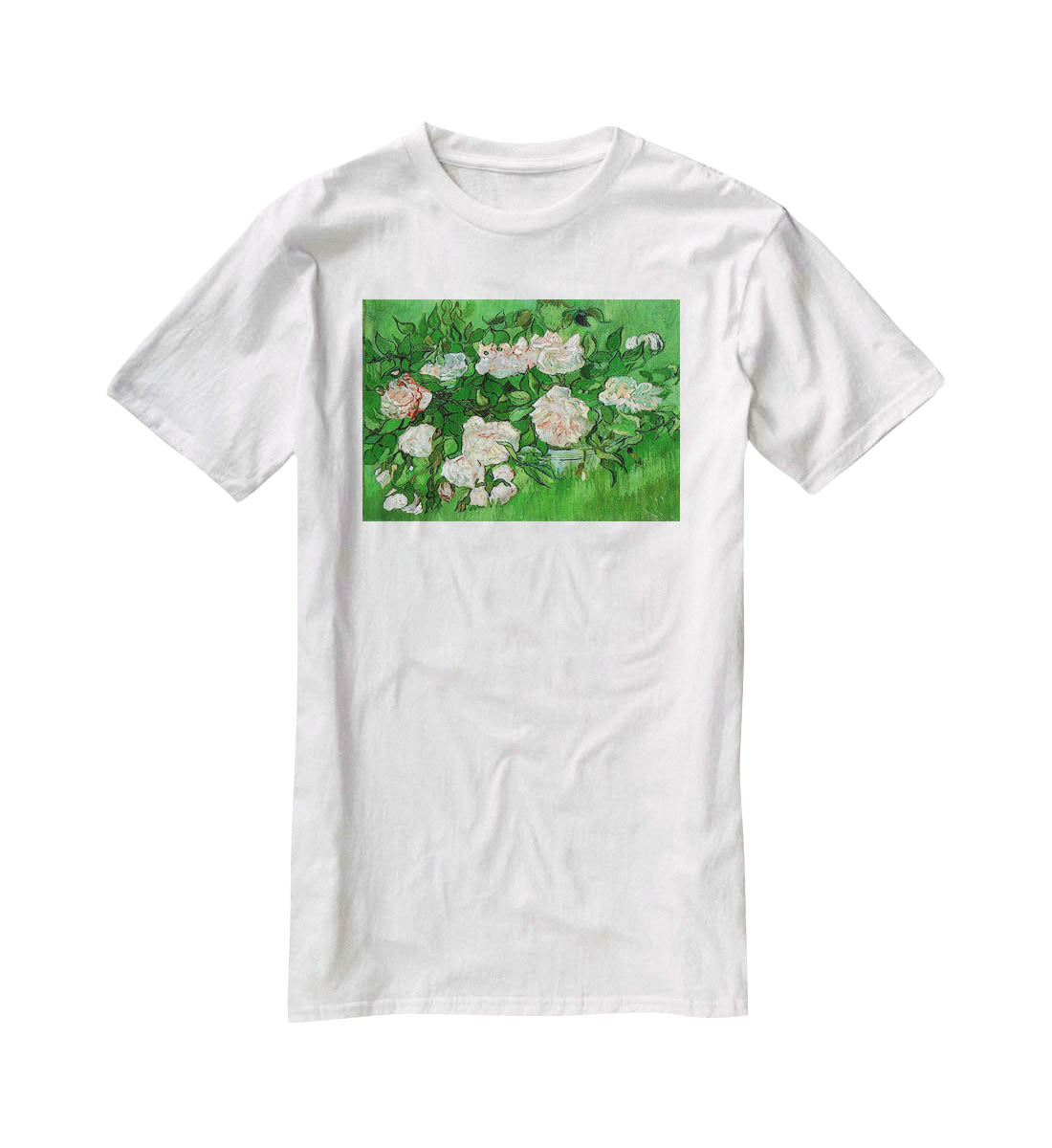 Still Life Pink Roses by Van Gogh T-Shirt - Canvas Art Rocks - 5
