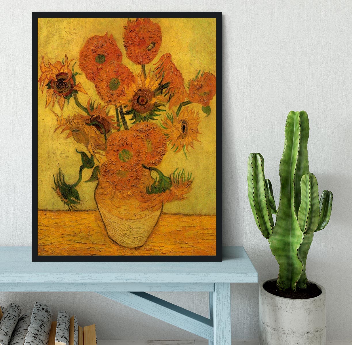 Still Life Vase with Fifteen Sunflowers 2 by Van Gogh Framed Print - Canvas Art Rocks - 2