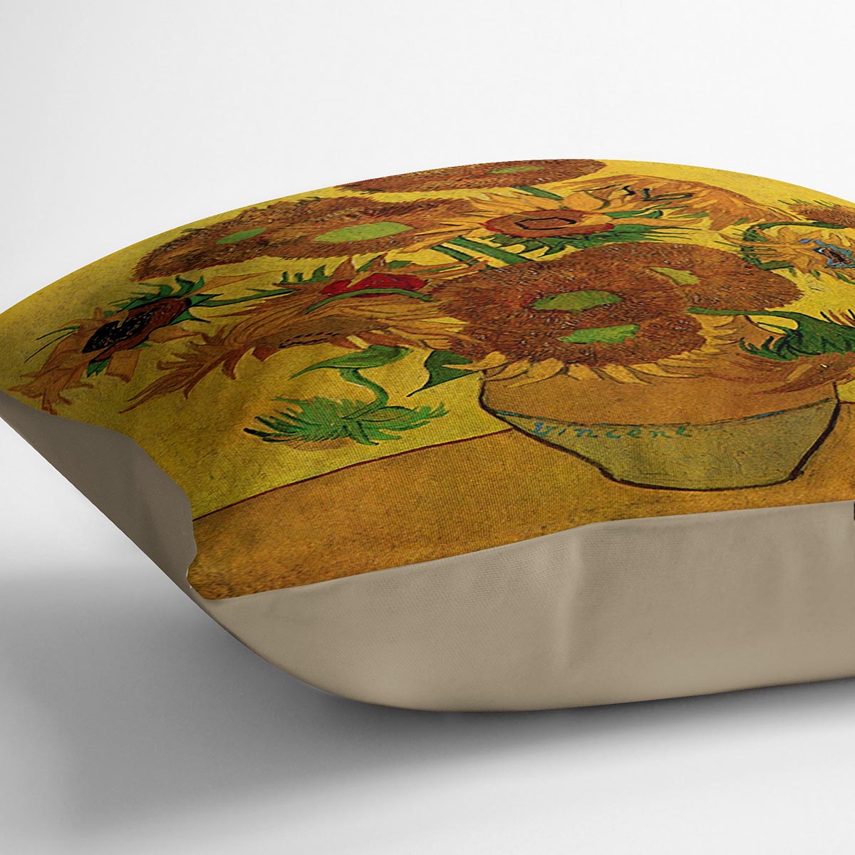 Still Life Vase with Fifteen Sunflowers by Van Gogh Cushion