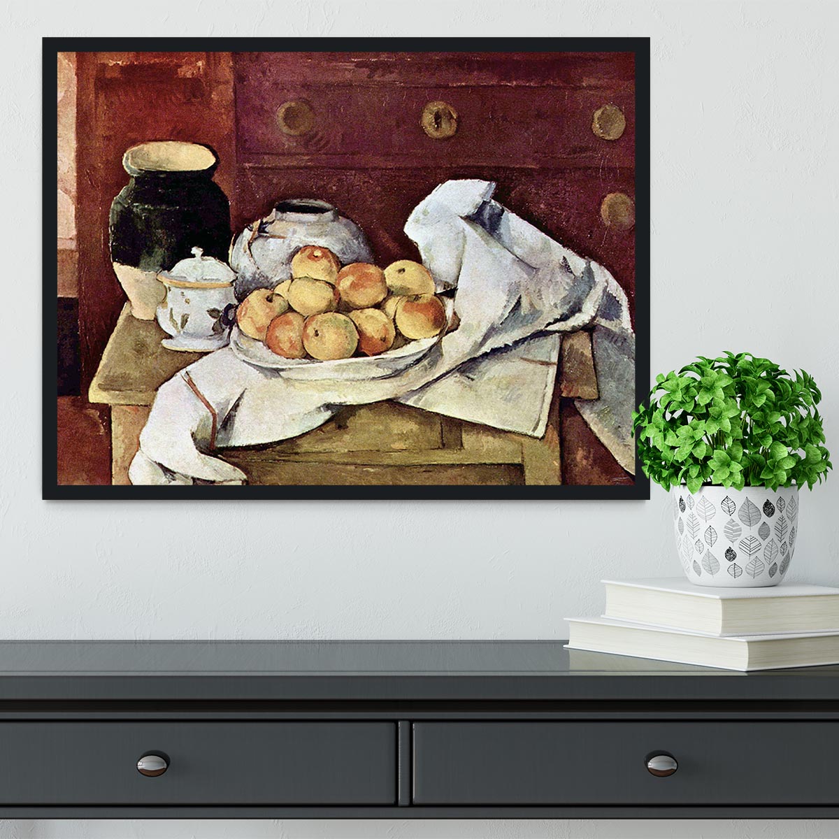 Still Life by Cezanne Framed Print - Canvas Art Rocks - 2