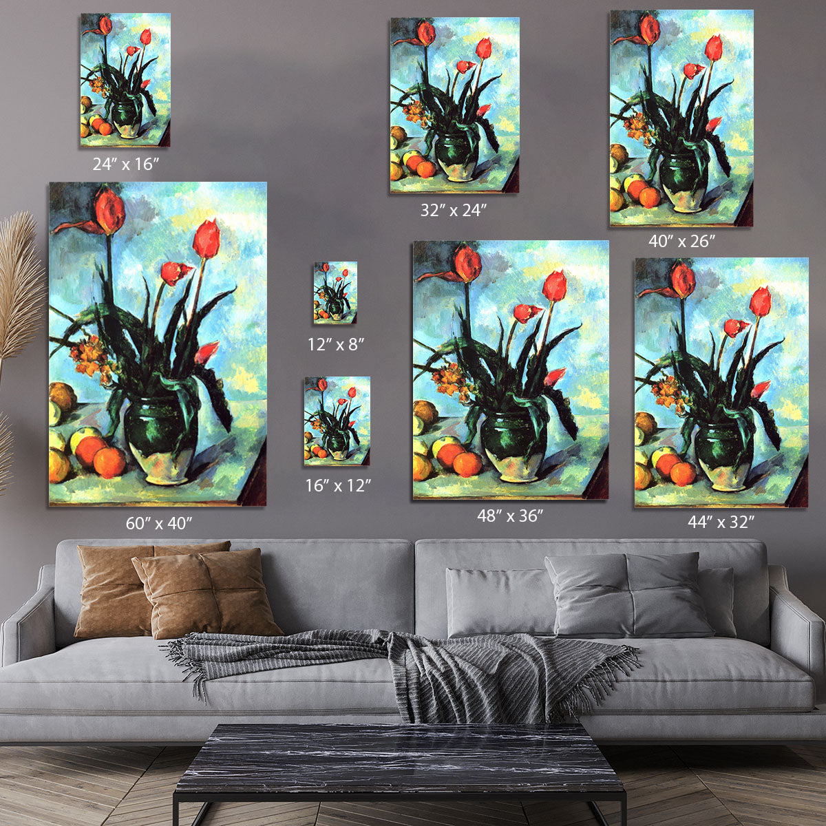 Still Life vase with Tulips by Cezanne Canvas Print or Poster - Canvas Art Rocks - 7